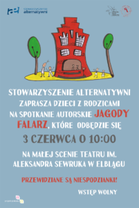 Projekt plakatu na spotkanie autorskie Jagody Falarz