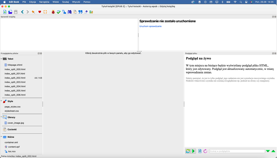 Calibre - tak wygląda struktura pliku ePub