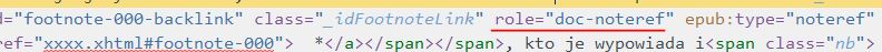 artybut role w kodzie pliku epub